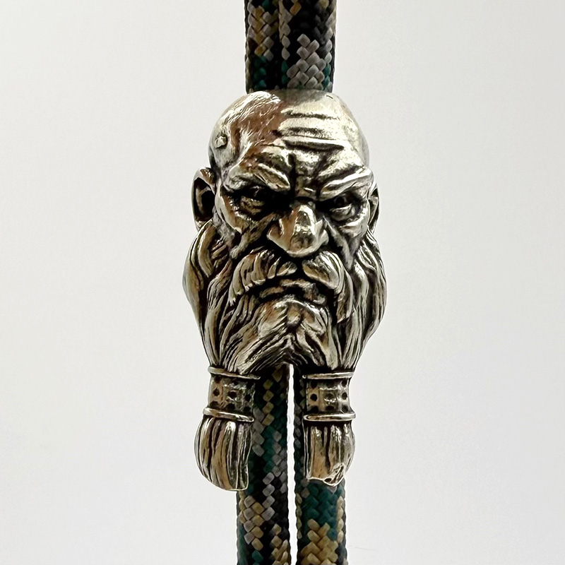 Paracord Survival Bracelet - Latão barbudo velho faca contas edc
