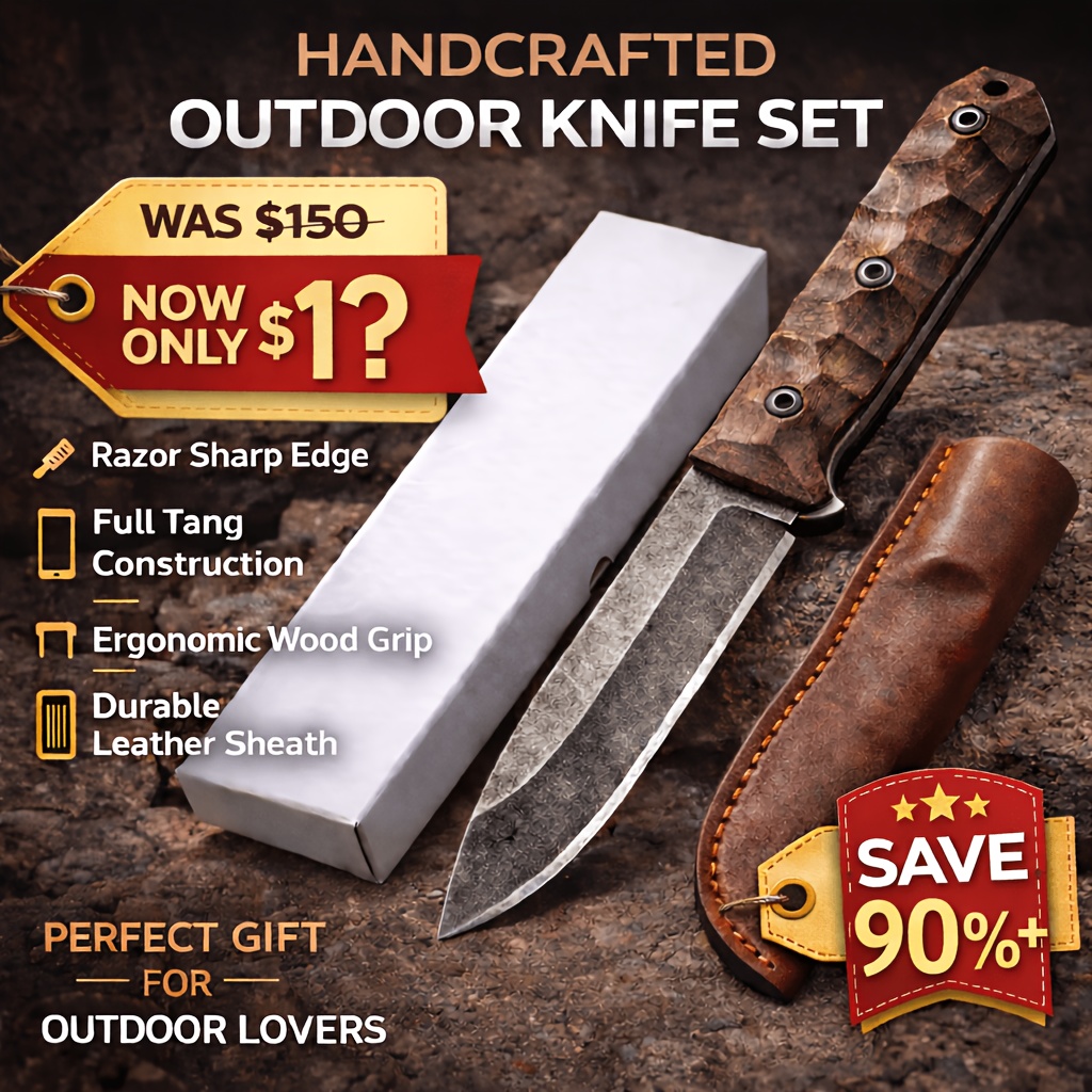 Outdoor Hunting Gifts - Faca Utilitária para Exterior com Lâmina