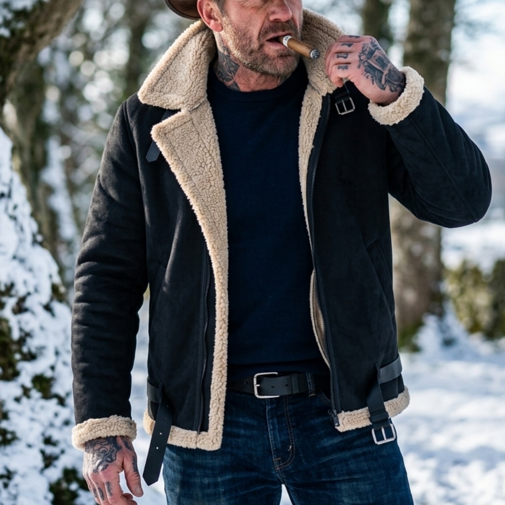 Men'S Outdoor Hunting Jacket - Jaqueta Masculina de Inverno em Suede