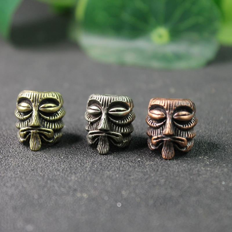 Paracord Survival Bracelet - Mayan Totem Meditator Brass EDC Outdoor