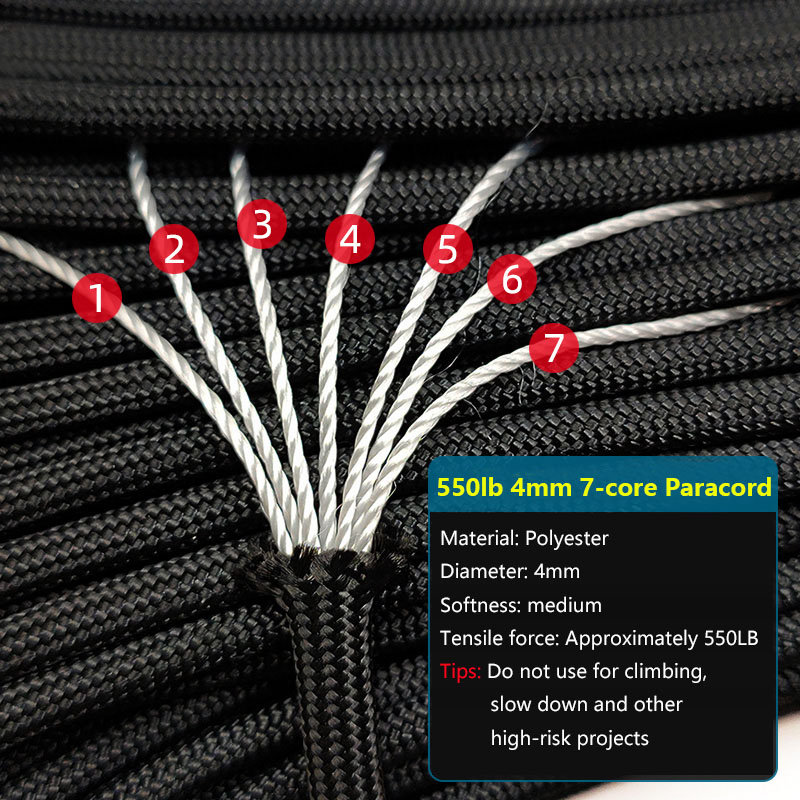 4 tamanho dia.4mm 7 núcleos de - Paracord Survival Bracelet avaliação e preço