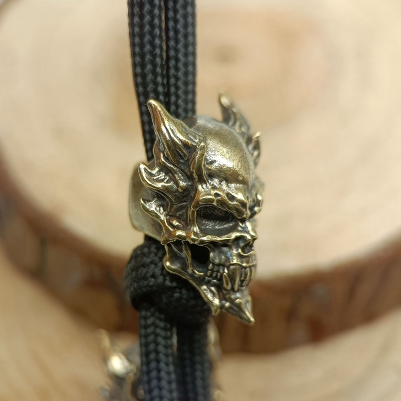 Estilo punk crânio cabeça faca - Paracord Survival Bracelet avaliação e preço