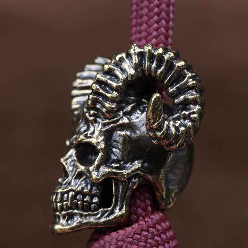 Chifre de cabra crânio cabeça  - Paracord Survival Bracelet avaliação e preço