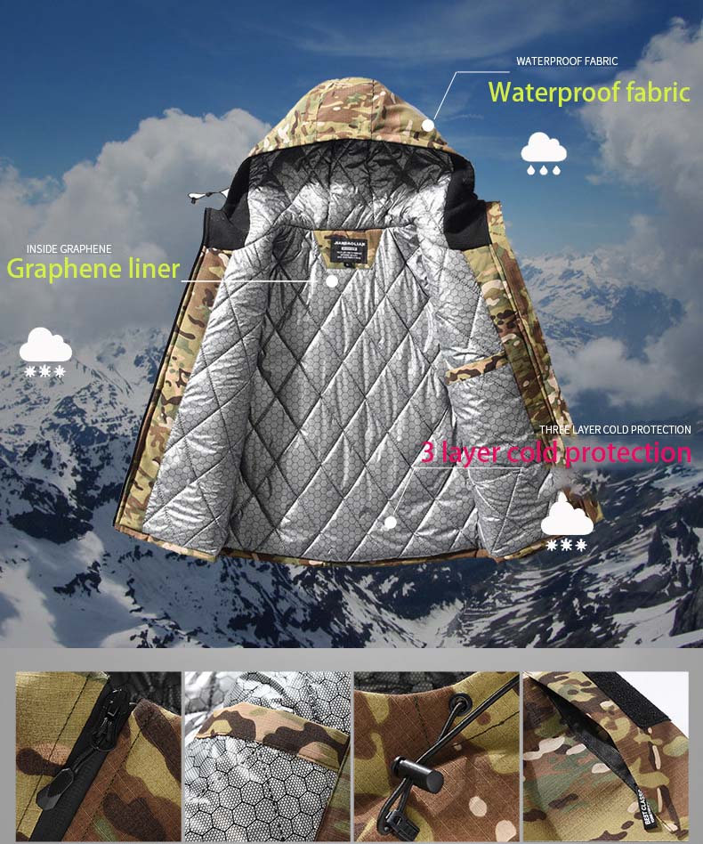 Homens aquecimento parkas jaqu - Outdoor Hunting Coat avaliação e preço