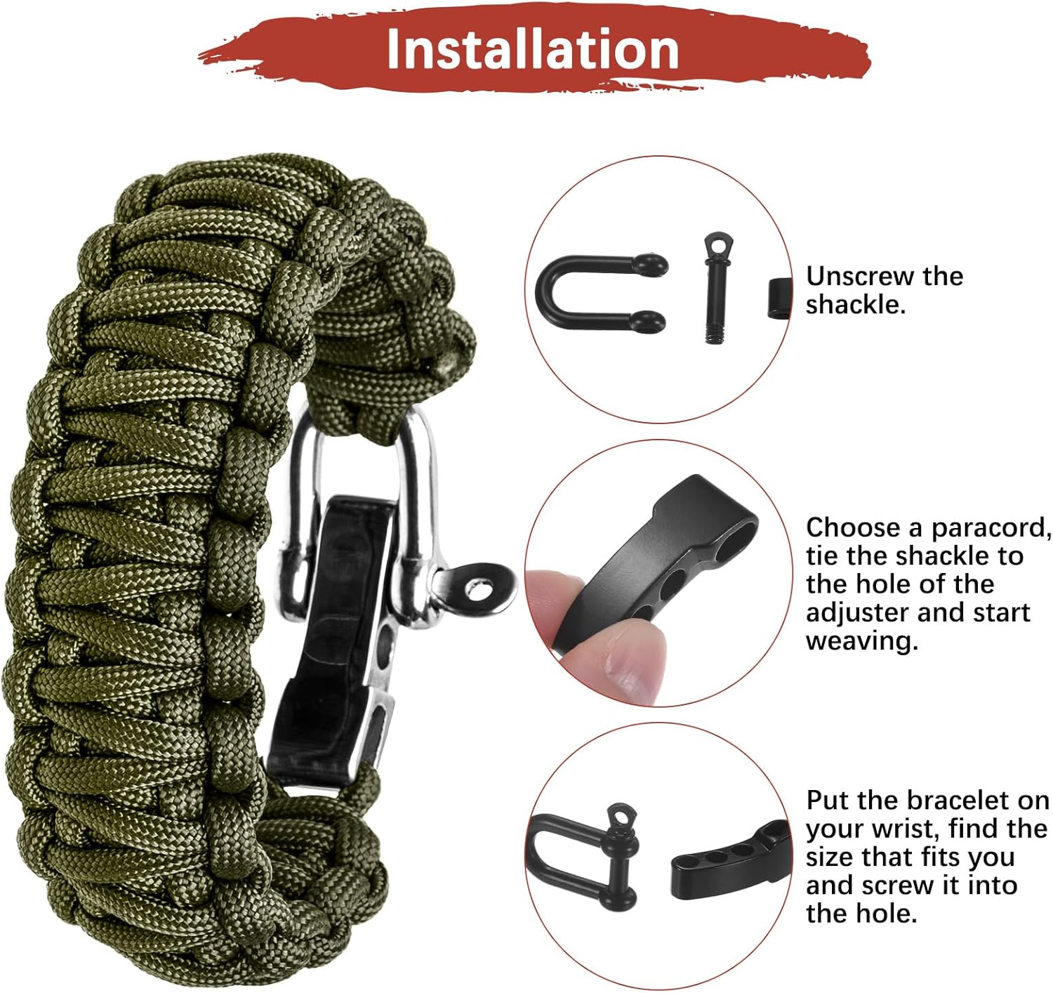 4/10 Peças Fivelas de Metal pa - Paracord Survival Bracelet avaliação e preço