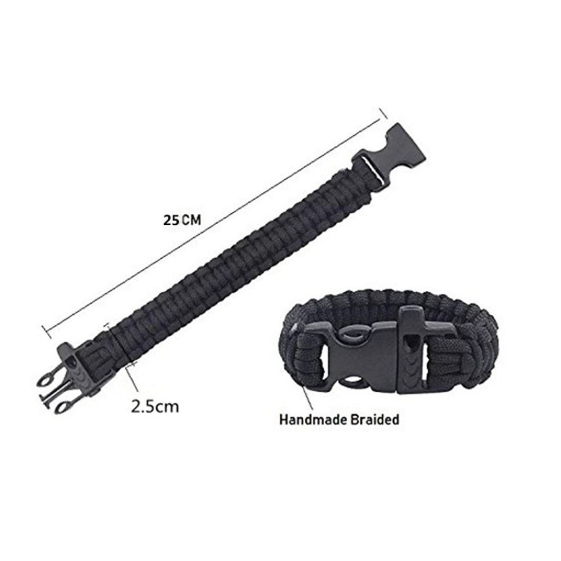 Pulseira de paracord com apito - Paracord Survival Bracelet avaliação e preço