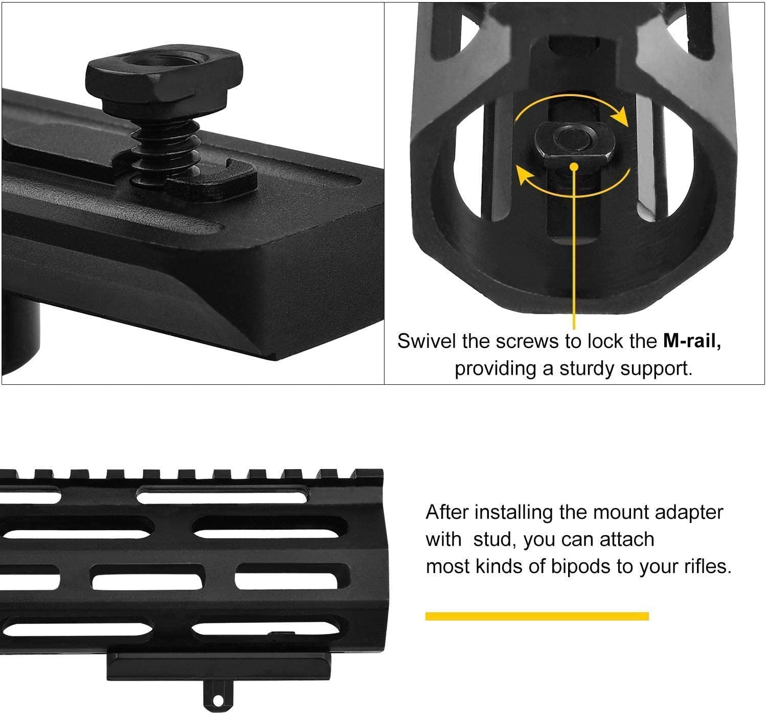 Wildsky m-lok montagem picatin - Bipod Rifle Mount avaliação e preço